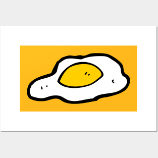 Bright Sunny Side Up Egg Illustration Posters and Art